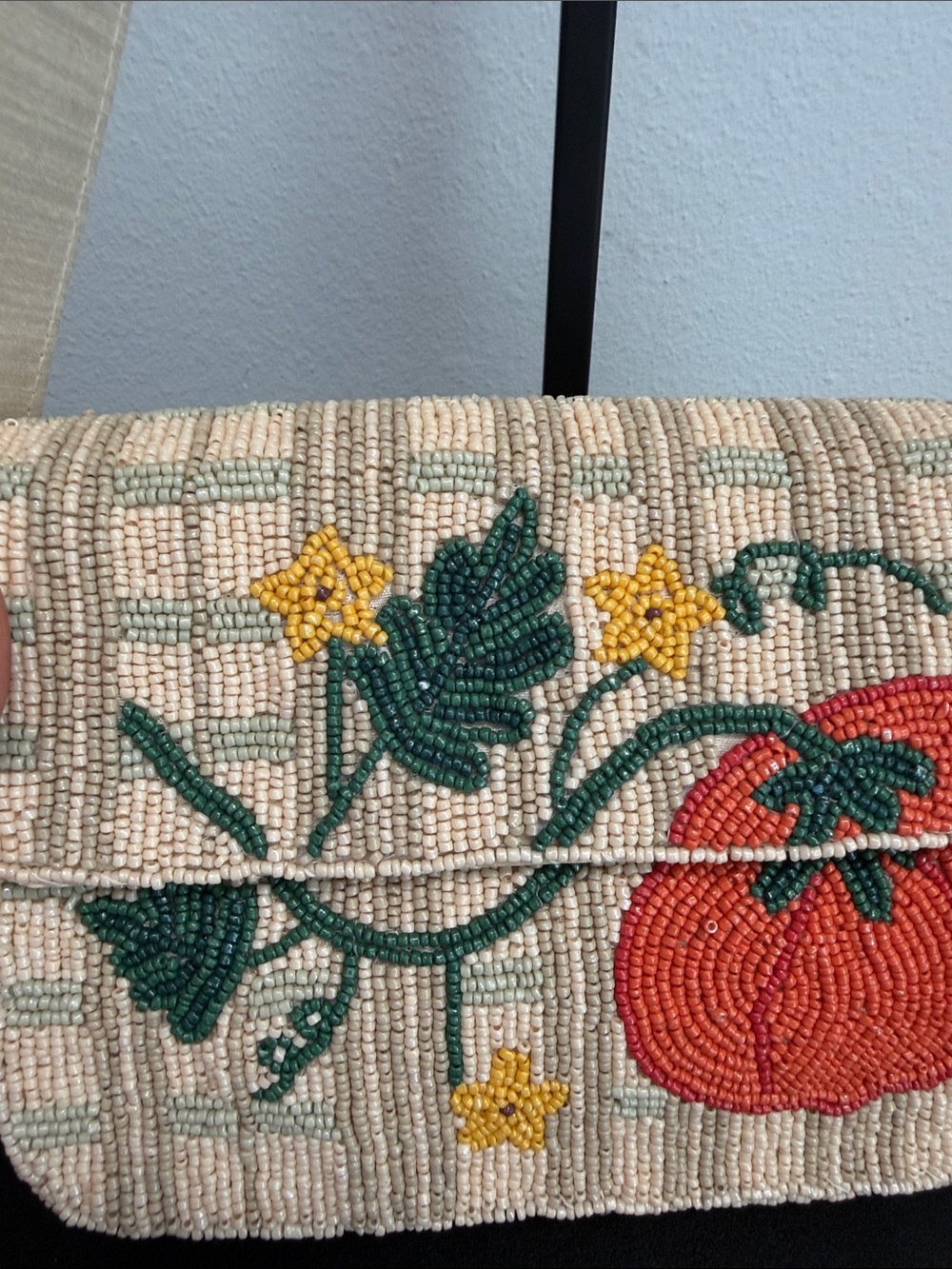 Sol and Mer | Fall Harvest Cottagecore Motif Beaded Shoulder Bag ๐ - Picture 4 of 14